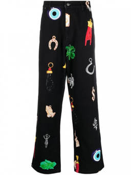 Sky High Farm Universe - Black Printed Denim Jeans