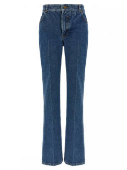 BALMAIN - Blue Embroidery jeans