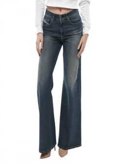 Diesel - Blue Flared Mid Rise Jeans