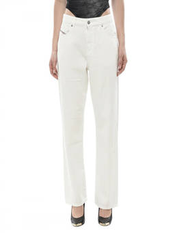 Diesel - White Regular Mid Rise Jeans