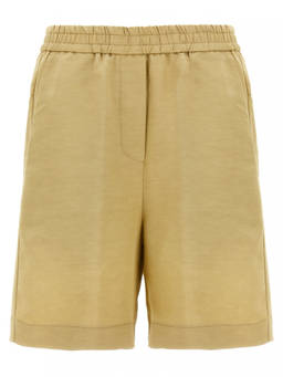 Nude - Beige Linen bermuda shorts