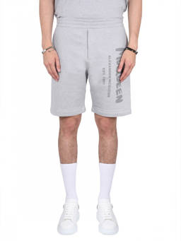 Alexander McQueen - Light Grey Logo Shorts