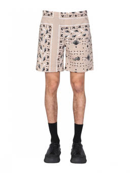 MSGM - Beige Paisley Shorts