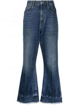 Stella McCartney - Blue Flared Crop Denim Jeans