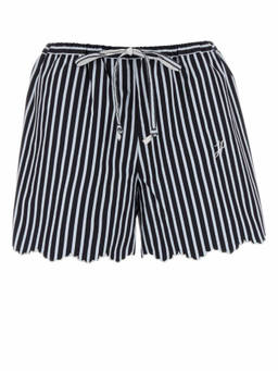 Patou - Navy Blue Striped Drawstring Shorts