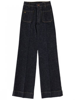 Victoria Beckham - Blue Flared High Rise Jeans