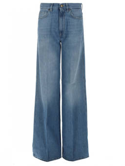 Pt Torino - Denim Wide Leg High Rise Jeans