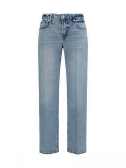7 For All Mankind - Light Blue Straight Mid Rise Jeans