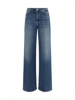 7 For All Mankind - Blue Straight High Rise Jeans