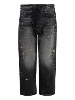 R13 - Black Straight Mid Rise Jeans