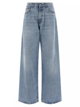 GIUSEPPE DI MORABITO - Light Blue Straight High Rise Jeans