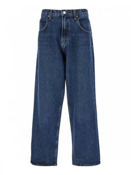 AGOLDE - Dark Blue Logo Patch Straight Fit Jeans