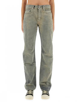 Rick Owens - Grey Straight Mid Rise Jeans