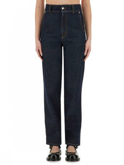 Moschino - Blue Straight High Rise Jeans