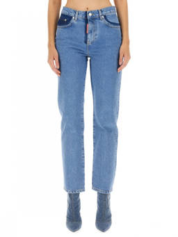Moschino - Blue Straight High Rise Jeans