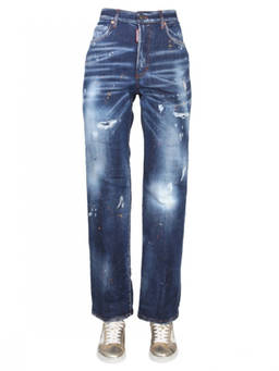 Dsquared2 - Blue Straight High Rise Jeans