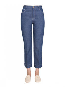 TORY BURCH - Blue Straight High Rise Jeans