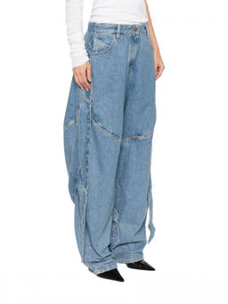 THE ATTICO - Sky Blue Loose Mid Rise Jeans