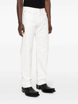 OFF-WHITE - White Embroidered Log Jeans