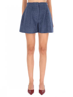 Sportmax - Blue Textured Shorts