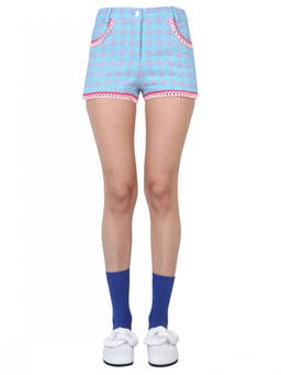 Moschino - Blue Houndstooth Shorts