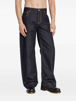 Alexander McQueen - Navy Blue Wide Leg Jeans
