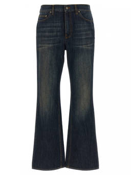 Burberry - Blue Flared High Rise Jeans