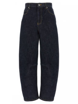 self-portrait - Dark Blue Barrel Leg Jeans