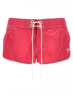 Tom Ford - Fuchsia Logo Nylon Shorts