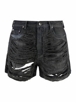 Rick Owens - Black Distressed Shorts