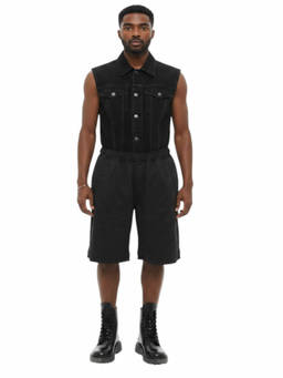 44 Label Group - Black Regular Logo Shorts