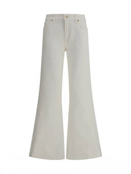 7 For All Mankind - White Flared High Rise Jeans