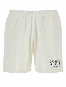 Sporty & Rich - Off White Logo Shorts
