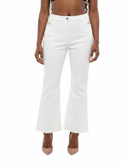 Patou - White Flared High Rise Jeans