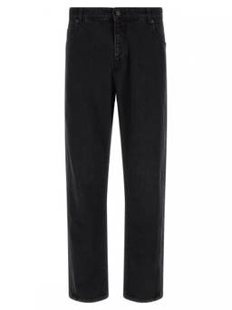 BALMAIN - Black Regular Mid Rise Jeans