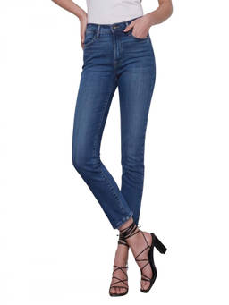 FRAME - Blue Skinny High Rise Jeans
