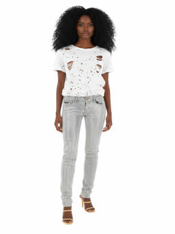 Philipp Plein - Grey Slim Mid Rise Jeans