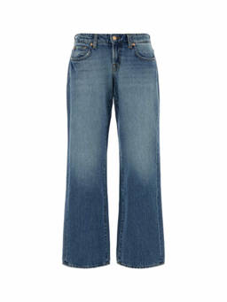 7 For All Mankind - Blue Wide Distressed Jeans