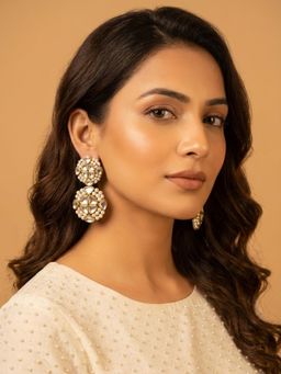 PAYA - FALAKNUMA KHWAB - Kundan and Pearl Statement Drops & Danglers