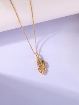 Ornate Jewels - 925 Silver 18K 2 Micron Rose Gold Plated Whispering Leaf Necklace