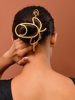 Silvermerc Designs - Golden Ethnic Hair Juda Pin For Women