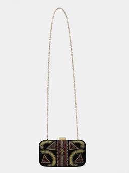 Ritu Kumar - Women Black Grishma Clutch with Detachable Chain