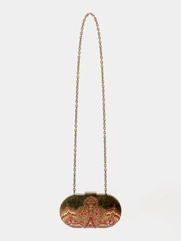 Ritu Kumar - Women Green Qala Clutch with Detachable Chain