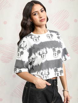 TOKYO TALKIES - Women White Mickey Minnie Boxy Fit T-Shirt