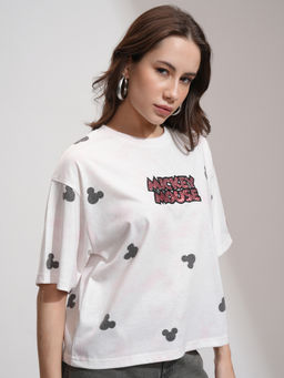 TOKYO TALKIES - Women Purple Disney Mickey Mouse Relaxed Fit T-Shirt