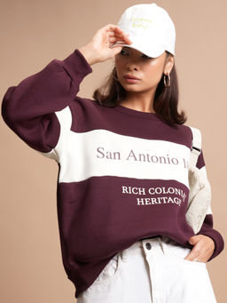 TOKYO TALKIES - Women Multi-Color Typography Oversized Sweatshirt