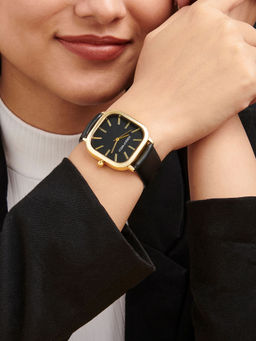 Joker and Witch - Joker & Witch Vera Elegance Black Square Dial Watch with an Elegant Black PU Strap-AMWW925 (M)