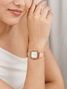 Joker and Witch - Joker & Witch Alina Radiance Rosegold White Dial Metallic Strap Watch -AMWW902 (M)