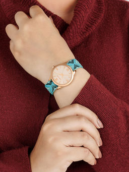 Joker and Witch - Joker & Witch Zen Loom Rose Gold Watch With A Macrame Strap With Shades - AMWW853 (M)