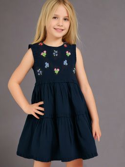 CHERRY CRUMBLE BY NITT HYMAN - Girls Black Embellished Dress